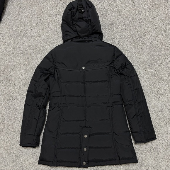 PAJAR Down Coat Puffer Jacket Hooded Pockets Global News Black Womens Medium - Picture 5 of 16